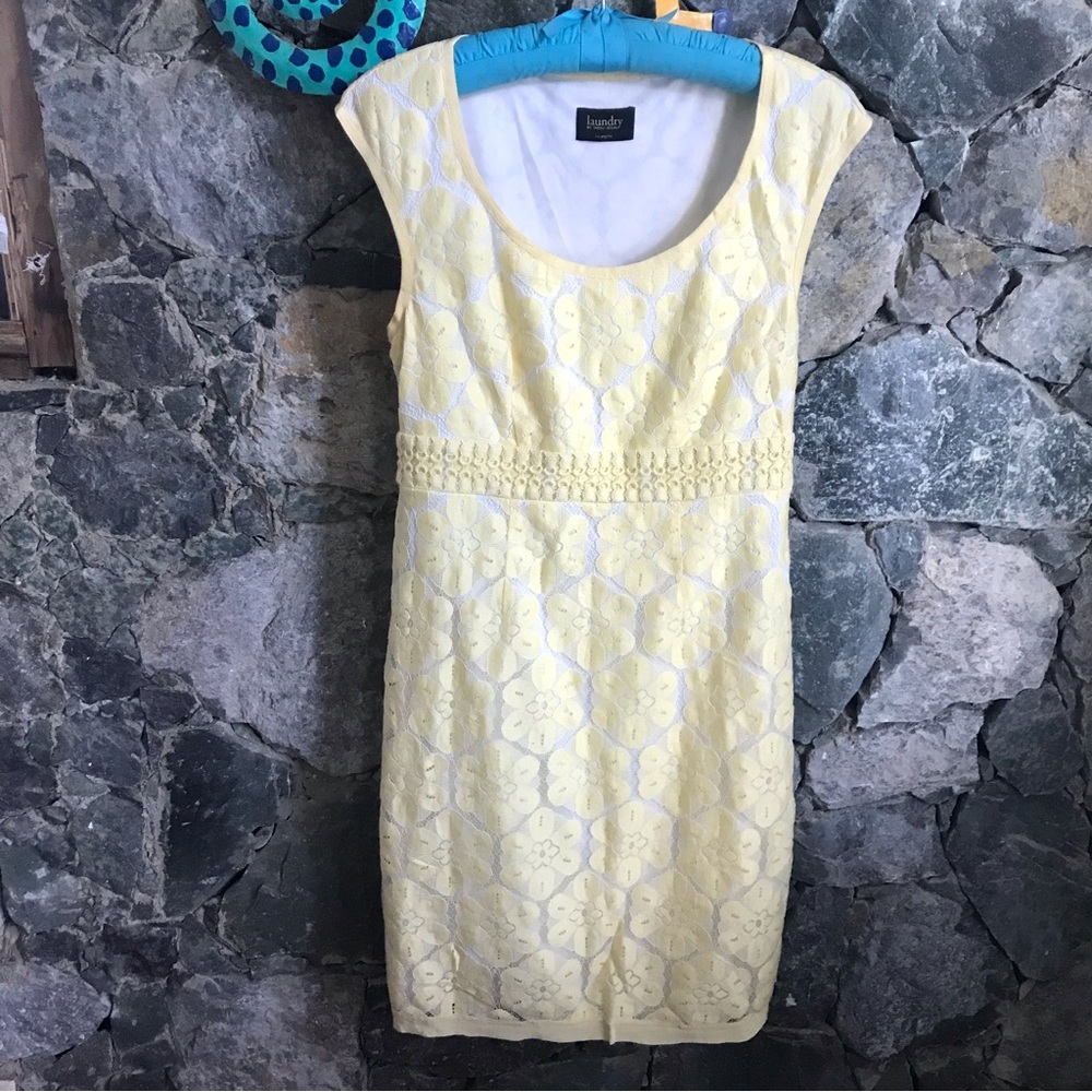 Laundry by Shelli Segal Lace Sheath Sleeveless Lined Dress Size small